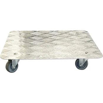 Podmiska Podstavec pod květináč pojízdný Lafiora vlnitý plech 38 x 38 x 7,5 cm hranatý