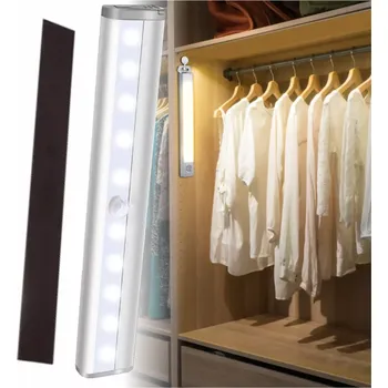 Noční světlo LED lampa s pohybovým senzorem pro skříň, samolepící světelný pruh s magnetem