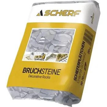 Přírodní kámen Okrasné kameny břidlicové 30–70 mm grafitově černé balení 20 kg