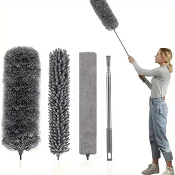 mop Teleskopická prachovka 280cm, 3 nástavce Šedá