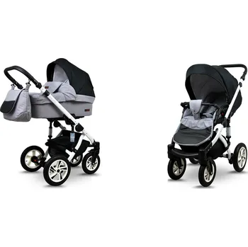 Kočárek Dětský kočárek 2v1 BabyLux Sky Lark - kombinovaný kočárek s hlubokou korbou a sportovní sedačkou