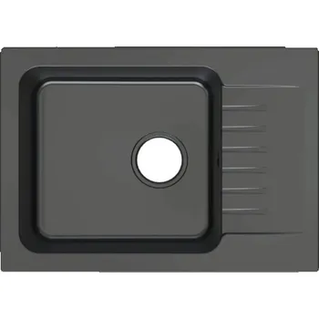 Kuchyňský dřez Granitový dřez Navis 440 x 620 mm černá SQ-NAV-1KKO_62-B-M-C