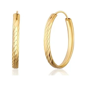 Náušnice Stříbrné pozlacené naušnice kruhy SVLE0203XD5G030