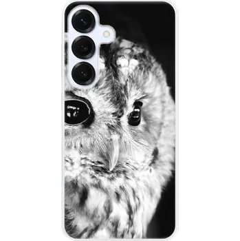 Pouzdro na mobilní telefon Odolné silikonové pouzdro iSaprio - BW Owl - Samsung Galaxy S25