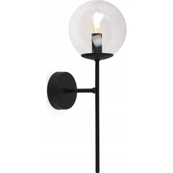 Nástěnné svítidlo ČERNÉ NÁSTĚNNÉ SVÍTIDLO LAMPA DO OBÝVÁKU KUCHYNĚ KOUPELNY LOFT SKLENĚNÁ KOULE