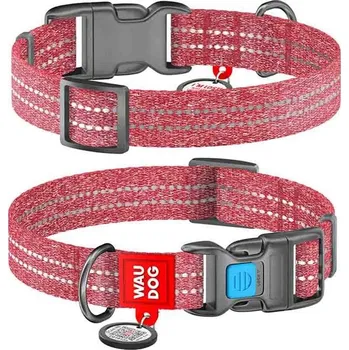Obojek pro psa Obojek bavlna 25mmx33-49cm WAUDOG červený