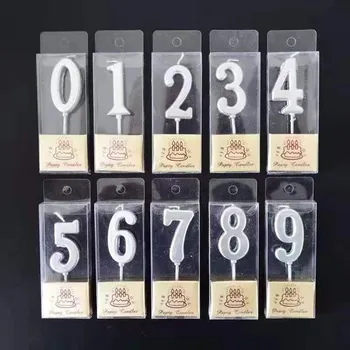 Dortová svíčka Stříbrná svíčka na dort Číslice 8