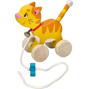 Dřevěná hračka Dřevěná tahací hračka kočička