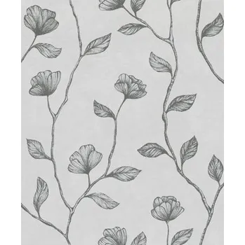 Tapeta Vliesová tapeta FLORAL šedá stříbrná 10,05x0,53m GZSZ
