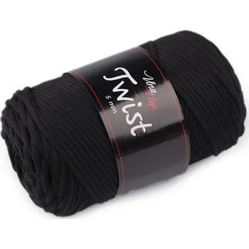 Příze Bavlněná pletací příze Twist 500 g - 13 (8001) černá