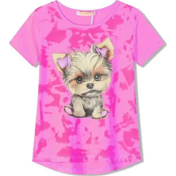 DÍVČÍ TRIČKO S PEJSKEM YORKSHIRE Barva: Tmavě růžová, Velikost: 122