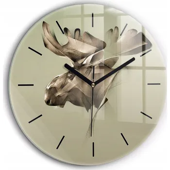 Hodiny Čtvercové Skleněné Nástěnné Hodiny do Kanceláře s Grafickým Vzorem Los fi60 cm