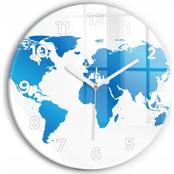 Hodiny Dekorativní nástěnné hodiny s krásnou grafikou Mapa světa kulatý průměr 30 cm