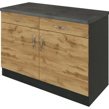 Kuchyňská skříňka Kuchyňské skříňky spodní s dvířky Held Möbel Sorrento 100 x 60 x 86 cm dub světlý matný šedá matný