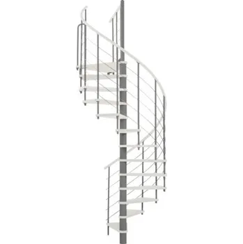Schodiště Pertura točité schodiště Skaia buk masiv Ø 120 cm bílé 12 stupňů 13 stoupání