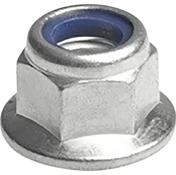 Matice Matice pojistná s límcem M6, šestihranná, zinek bílý, 10ks