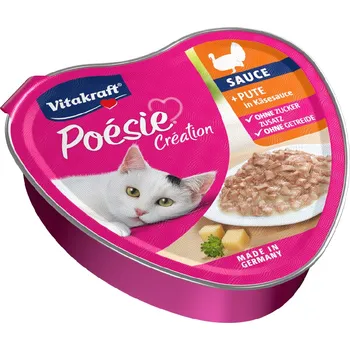 Krmivo pro kočku 15x85g Vitakraft Poésie Création - krůtí v sýrové omáčce