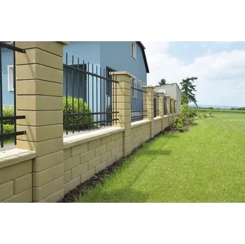 Plot Betonový plot Simple Block plotová stříška ZDS 300 24 x 38 x 5,5 cm sloupková okrová