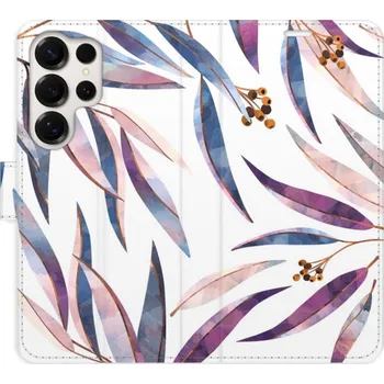 Pouzdro na mobilní telefon Flipové pouzdro iSaprio - Ornamental Leaves - Samsung Galaxy S25 Ultra