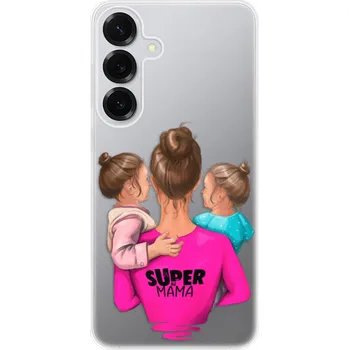 Odolné silikonové pouzdro iSaprio - Super Mama - Two Girls - Samsung Galaxy S25+