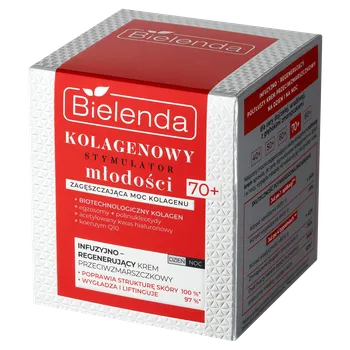 Pleťový krém Bielenda Collagen Youth Stimulator infuzní a regenerační krém na obličej proti vráskám 70+, 50 ml