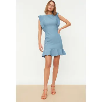 Dámské šaty Dámské šaty Trendyol Frill Detailed Trendyol modrá | světle modrá 1442590
