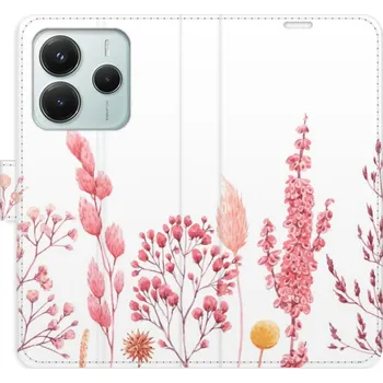 Pouzdro na mobilní telefon Flipové pouzdro iSaprio - Pink Flowers 03 - Xiaomi Redmi Note 14 5G