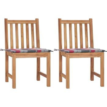 OMAXI Zahradní židle 2 ks s poduškami masivní teakové dřevo 268537