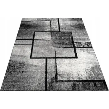 Koberec Koberec 220cm x 160cm VINTAGE ŠEDÝ ČERNÝ BCF PROTISKLUZOVÝ LOFT DO OBÝVACÍHO POKOJE