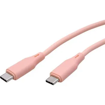 Datový kabel ROLINE USB 2.0 kabel USB C(M) - USB C(M), silikon, 60W, 1m, růžový - 11.02.9122