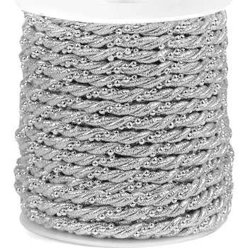 Příze Lurexová kroucená šňůra s kuličkovým řetízkem Ø5 mm, barva 1 stříbrná