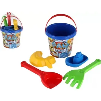 Hračka na písek Polesie Sada na písek 5ks plast Paw Patrol/Tlapková patrola modrá 12x22x12cm