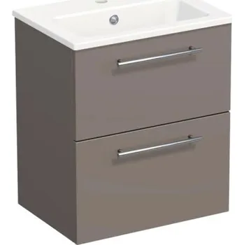 Koupelnový nábytek Koupelnová skříňka s umyvadlem Intedoor TRENTA 50 cm čedičově šedá lesklá TRE MINI 50 2Z S A2496