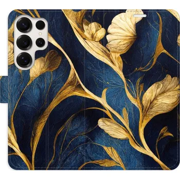 Pouzdro na mobilní telefon Flipové pouzdro iSaprio - GoldBlue - Samsung Galaxy S25 Ultra