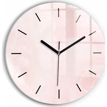 Hodiny Skleněné nástěnné hodiny do kanceláře se stylovým potiskem Kvetoucí růže průměr 30 cm