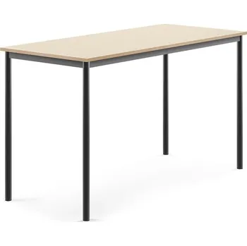 Jídelní stůl Stůl BORÅS, 1600x700x900 mm, antracitově šedé nohy, HPL deska, bříza