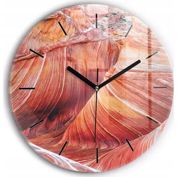 Hodiny Moderní skleněné hodiny s grafikou na zeď Malebný Grand Canyon průměr 30 cm