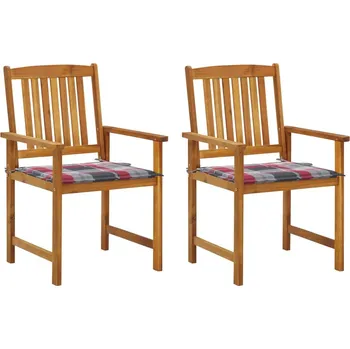 OMAXI Zahradní židle s poduškami 2 ks masivní akáciové dřevo 235867