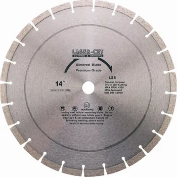Řezný kotouč Diamantový kotouč segmentový 350 x 25,4 x 12mm LSS LASER-CUT L001220