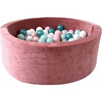 Suchý bazén Suchý bazén s míčky Velvet 30x90 Starorůžová 200 míčků - HOTOVÁ SADA
