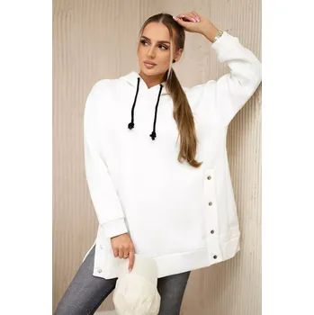 Dámská mikina Zateplená mikina s ecru druky Kesi bílá 3086436