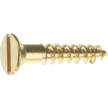 Vrut Vrut do dřeva 3,5x25 DRÁŽKA, zapuštěná hlava, mosaz, 15ks