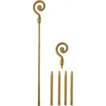 Zlatá mikulášská berla plastová, 155 cm