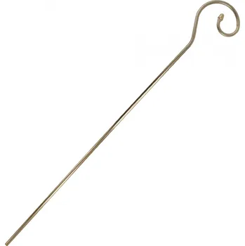 Vánoční dekorace Zlatá mikulášská berla kovová, 200cm