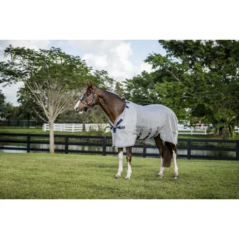 Deka pro koně Deka proti hmyzu Rambo Protector, silver/navy, white & beige Délka zad: 155 cm