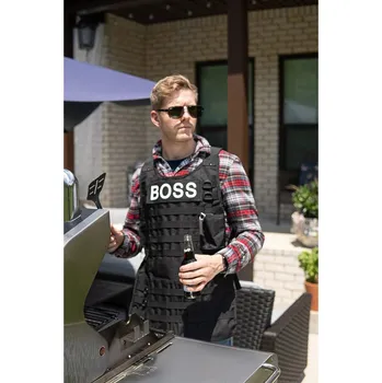 Pánská vesta CALIBER GOURMET zástěra taktická BBQ s karabinou a otvírákem ČERNÁ