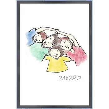 Rám na obraz Rámeček na fotku plastový modrý pruh 21 x 29,7 cm