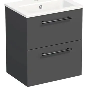 Koupelnový nábytek Koupelnová skříňka s umyvadlem Intedoor TRENTA 50 cm antracit matný TRE MINI 50 2Z B A3396