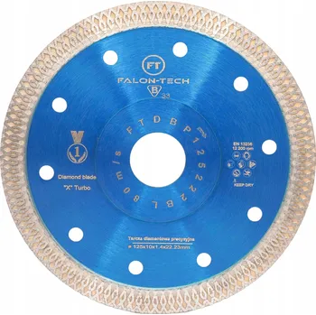 Řezný kotouč DIAMANTOVÝ KOTOUČ NA ŘEZÁNÍ SLINUTÉ DLAŽBY, OBKLADŮ 125MM, BETONU, SINTROVANÉ KERAMIKY PRO