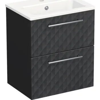 Koupelnový nábytek Koupelnová skříňka s umyvadlem Intedoor TRENTA 50 cm černá matná TRE MINI 50 2Z S U129